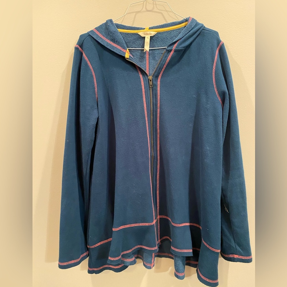 Matilda Jane Be Present Zip Hoodie Fleece Lined Dark Teal Women's Size M EUC